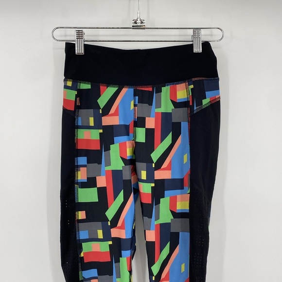 Sweaty Betty Leggings Womens Size Small Black Multi Geometric Ankle Perforated - Picture 2 of 12